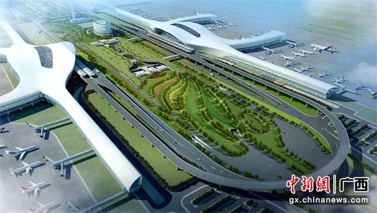 南宁国际空港综合交通枢纽。中建八局南方公司  供图