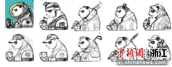 “Da”潘系列头像类数字藏品设计线稿。 宁思奇 供图