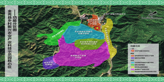 金秀县乡村振兴农业产业科技示范园核心区功能分区图。金秀融媒体供图
