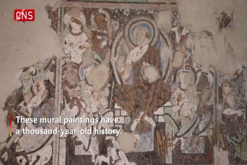 41 mural paintings of thousand-year-old grottoes restored in Xinjiang