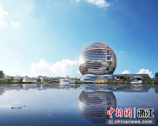 “上合区上海湾”内的太阳酒店效果图。南浔宣传部 供图