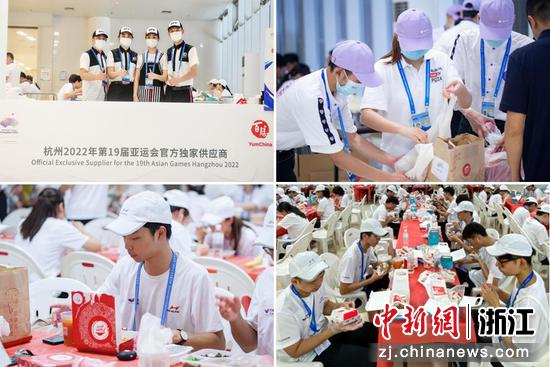 肯德基、必胜客员工参与亚运餐饮保障服务。 百胜中国 供图
