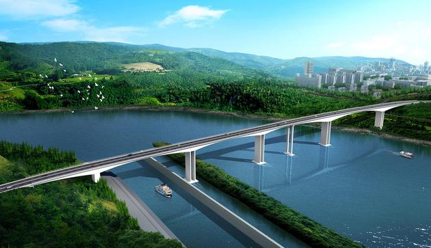 省道208线广安罗渡渠江特大桥效果图。中建六局供图