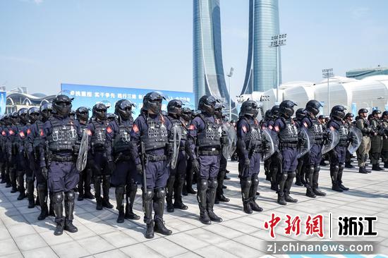 杭州公安亚运安保工作誓师大会。杭州公安 供图