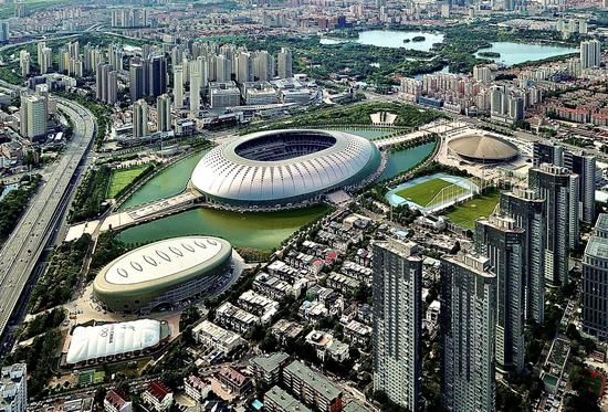 天津奥林匹克中心鸟瞰。天津市体育局供图