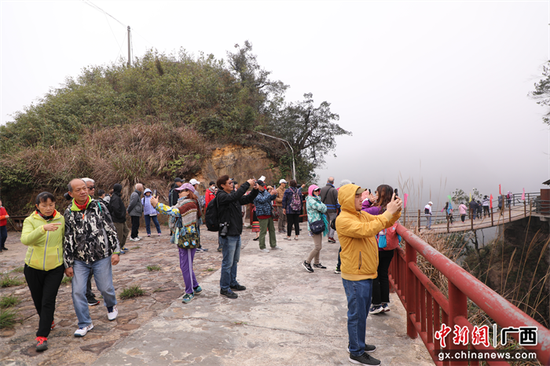 游客用手机拍照记录巴勒山的优美风景。刘卓  摄