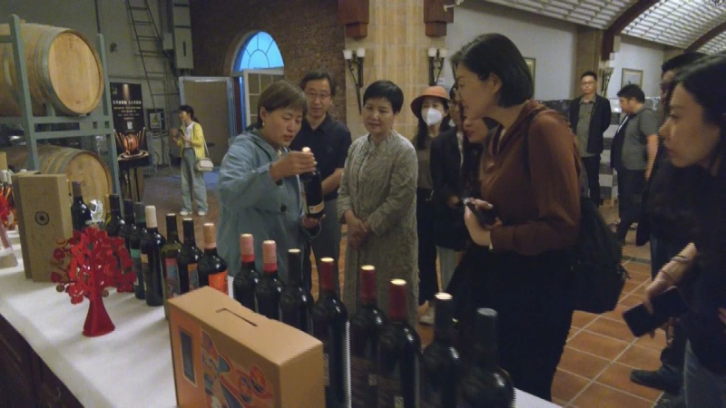 文联采风创作团成员走进新疆天塞酒庄，在工作人员的带领下，参观了酒庄建筑和相机博物馆、体验了葡萄酒庄的自然风光、品尝了香醇的美酒。马悦摄