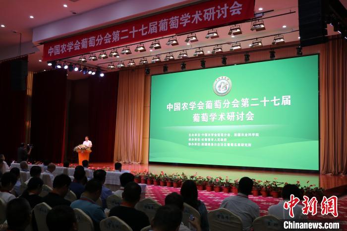 14日下午，中国农学会葡萄分会第二十七届葡萄学术研讨会在吐鲁番市召开。　喇小飞　摄