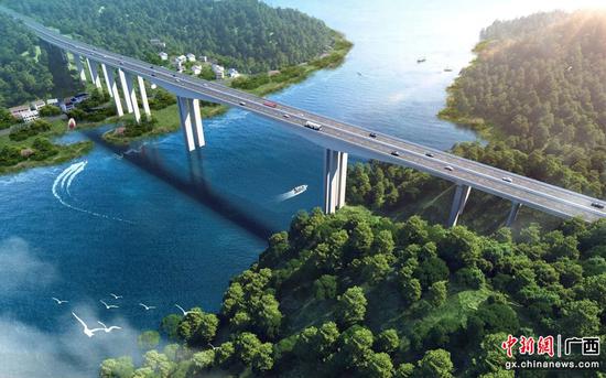 苍昭高速项目桂江特大桥首个主墩承台第一次浇筑完成