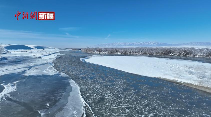 新疆昭蘇：河面上開出朵朵“冰蓮花”