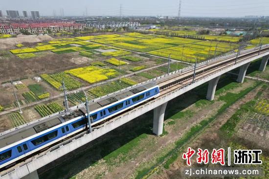 驶向春天的杭海城际列车。吕雪滢 供图