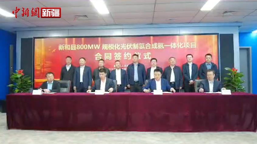 新和县成功签约800MW规模化光伏制氢、氢制合成氨一体化项目