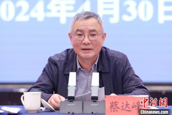 蔡达峰出席会议并讲话。中新网记者瞿宏伦摄