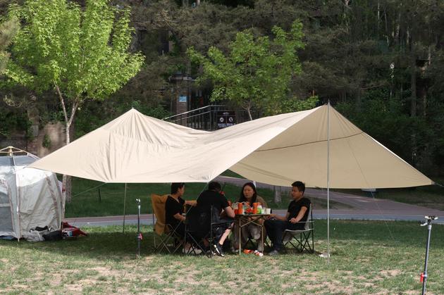 5月1日,在宁夏银川市森林公园露营的市民。中新社记者 于晶 摄 5月1日,在宁夏银川市森林公园露营的市民。中新社记者 于晶 摄