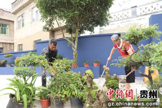 陈连军夫妇正在清扫庭院。李齐 摄 陈连军夫妇正在清扫庭院。李齐 摄