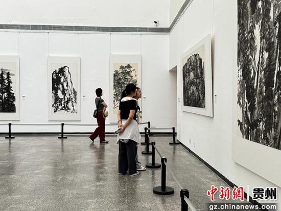 参观者在画作前驻足欣赏。徐立红 摄