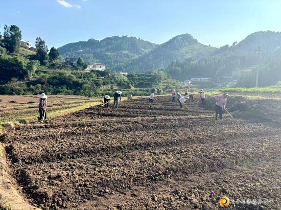 二郎镇二郎村,翻耕机将土地变得平整而松软。 二郎镇二郎村,翻耕机将土地变得平整而松软。