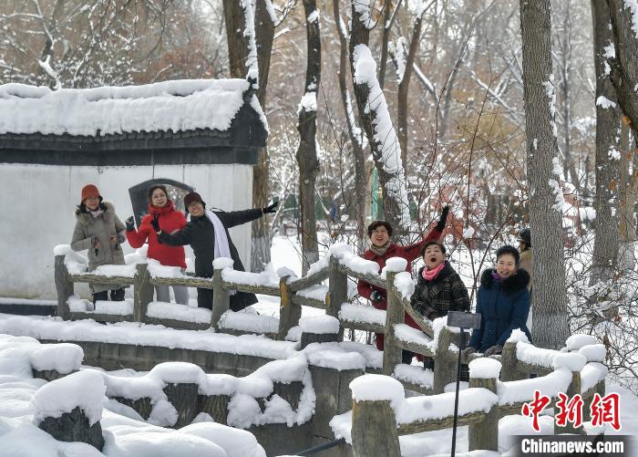 烏魯木齊：雪后公園“玉樹瓊花”吸引市民游玩