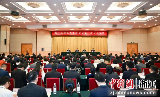 图为:浙江省网联会第一次会员大会第一次全体会议。中新社记者 王刚 摄