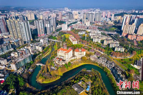 航拍贵州省黔西市水西湿地公园,冬景如画。史开心 摄 航拍贵州省黔西市水西湿地公园,冬景如画。史开心 摄