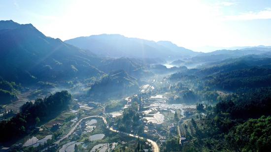 习水良好的自然生态环境。图为杉王街道羊九村