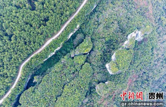 这是2月26日在贵州省道真仡佬族苗族自治县河口镇拍摄的大峡谷景色(无人机照片)。 这是2月26日在贵州省道真仡佬族苗族自治县河口镇拍摄的大峡谷景色(无人机照片)。