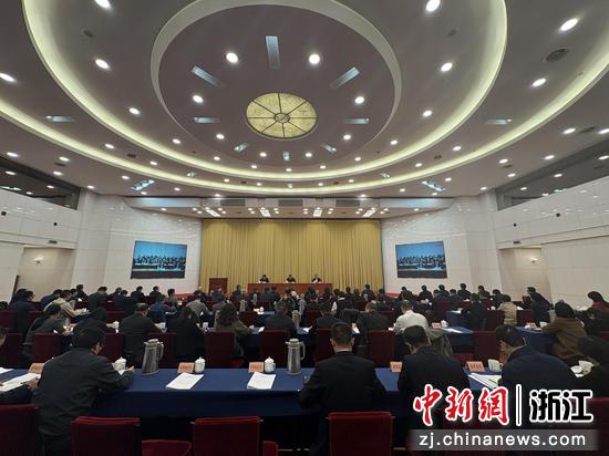 2025年浙江省食品药品安全工作电视电话会议现场。祝晓艳 摄