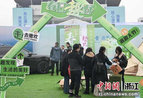 图为:市民驻足了解汽车、露营用品等。中新社记者 王刚 摄