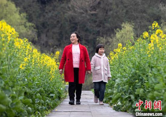 图为3月15日游客在观赏油菜花。史开心 摄 图为3月15日游客在观赏油菜花。史开心 摄