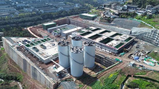 黄角沟白酒废水处理厂建设现场 黄角沟白酒废水处理厂建设现场