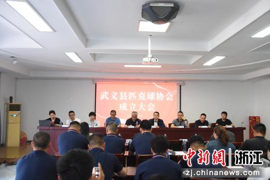 图为大会现场。（武义县匹克球协会供图）