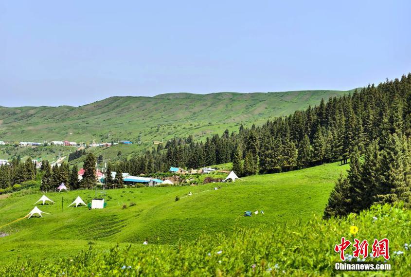 端午节期间乌鲁木齐众多市民赴南山度假