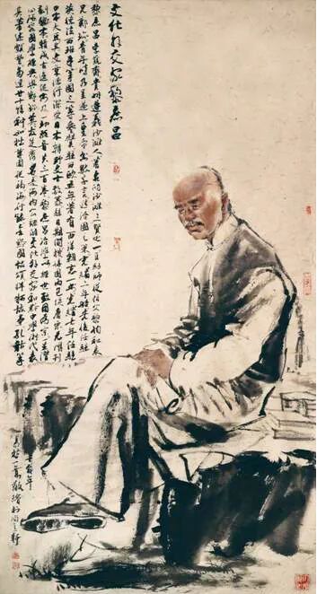 画家刘一意笔下的黎庶昌画像