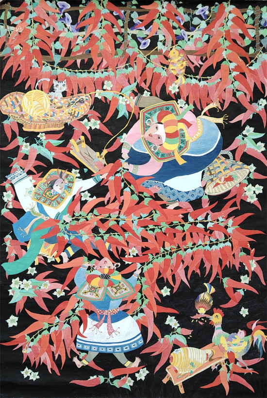 辣海红波醉金秋。姜媛 作