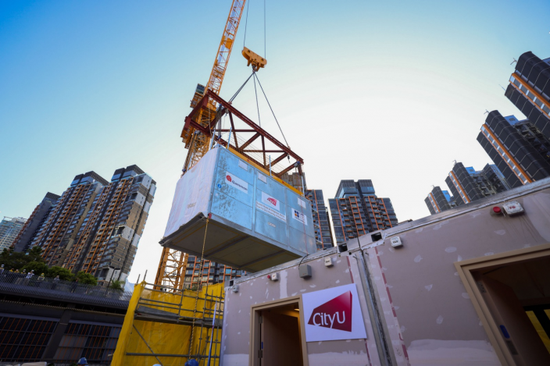 香港城市大学学生宿舍使用模块化建筑形式建造。(受访者供图)