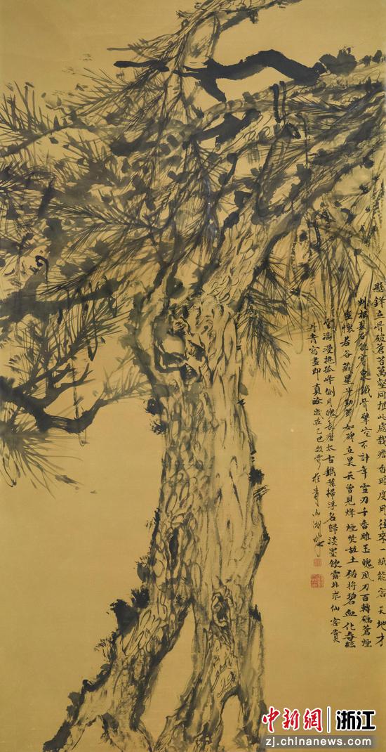《清风劲松》

135×69 cm