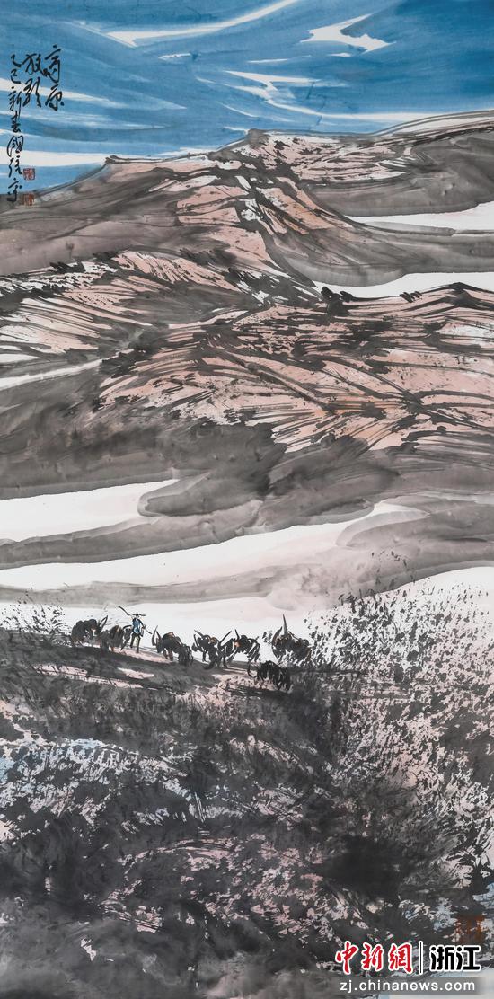 《高原放歌》

136×68 cm