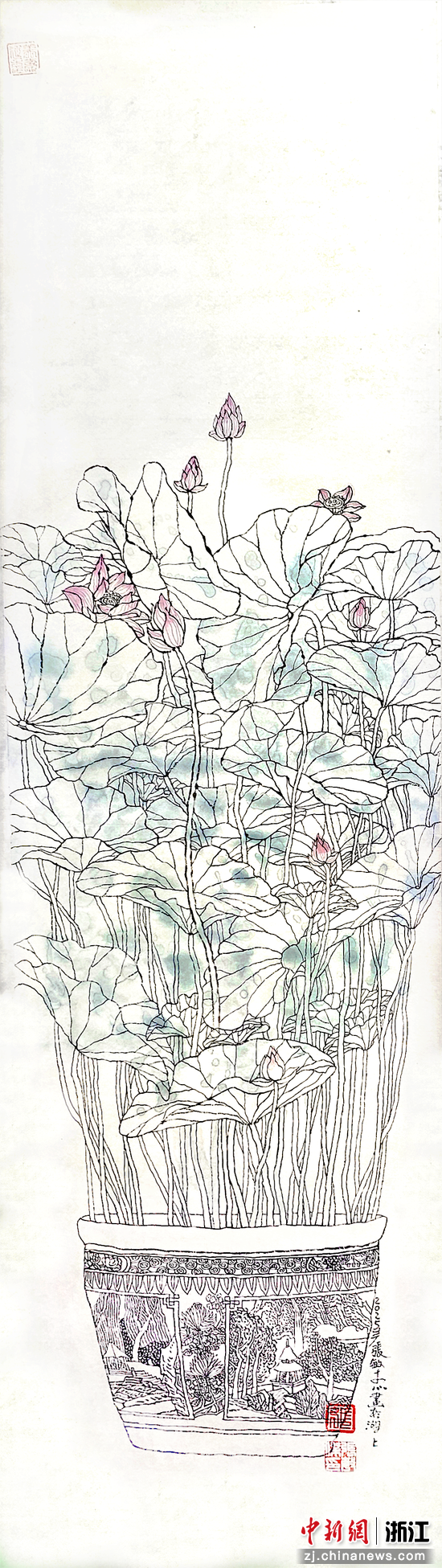 《清莲》

153×43 cm