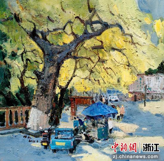 《小镇时光》75×75 cm