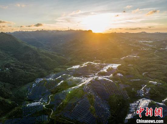 7月2日,航拍贵州省<a href=http://www.gzculture.net target=_blank class=infotextkey>毕节</a>市大方县六龙镇光伏发电场和风力发电场。何志刚 摄 7月2日,航拍贵州省<a href=http://www.gzculture.net target=_blank class=infotextkey>毕节</a>市大方县六龙镇光伏发电场和风力发电场。何志刚 摄