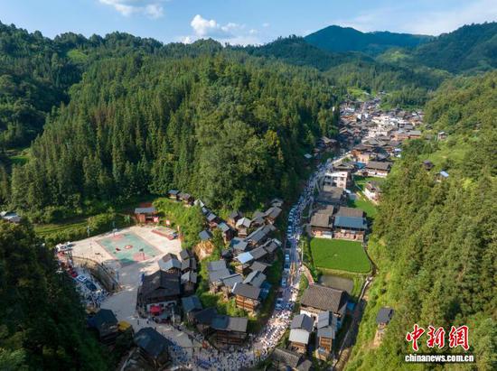 航拍托里侗寨。吴德军 摄