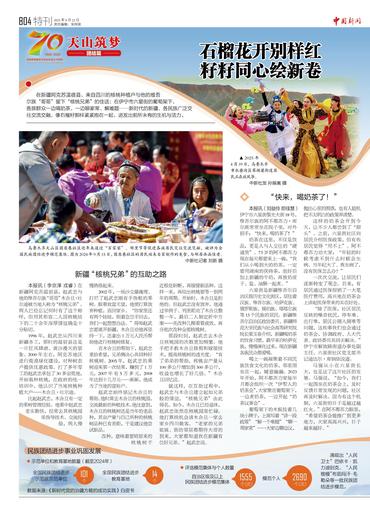 石榴花开别样红 籽籽同心绘新卷 新疆“核桃兄弟”的互助之路 “快来，喝奶茶了！”