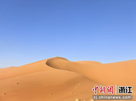 晨光刚漫过沙丘脊梁，把起伏沙浪染成暖金 作者供图