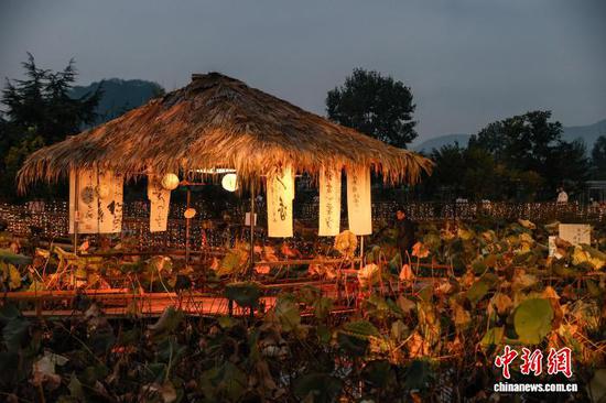 10月24日晚，诗意田园·茗香伴韵场景吸引市民。 记者 瞿宏伦 摄