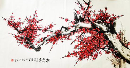 图为田泽玉画作《梅花香自苦寒来》 被访者供图