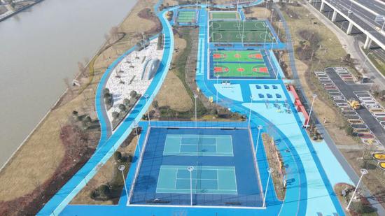 南通通州区通吕运河北岸体育公园。南通市住建局 供图