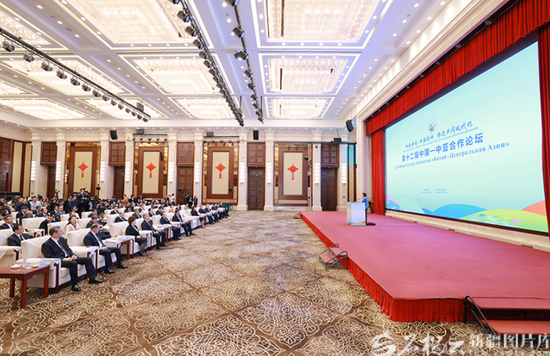 11月6日，第十二届中国—中亚合作论坛在乌鲁木齐开幕。全国政协副主席、上海合作组织睦邻友好合作委员会主席沈跃跃出席开幕式并发表主旨讲话。石榴云/新疆日报记者 崔志坚摄