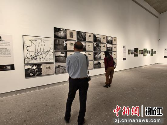 图为：参观者驻足观看展出作品。中新社发 浙江省摄协 供图