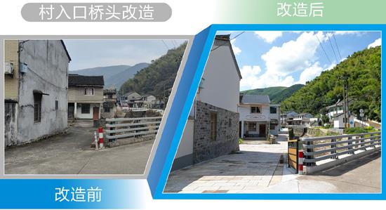 村入口桥头改造前后对比图