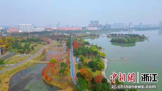 湖海塘西岸公园。 金华开发区 供图 湖海塘西岸公园。 金华开发区 供图
